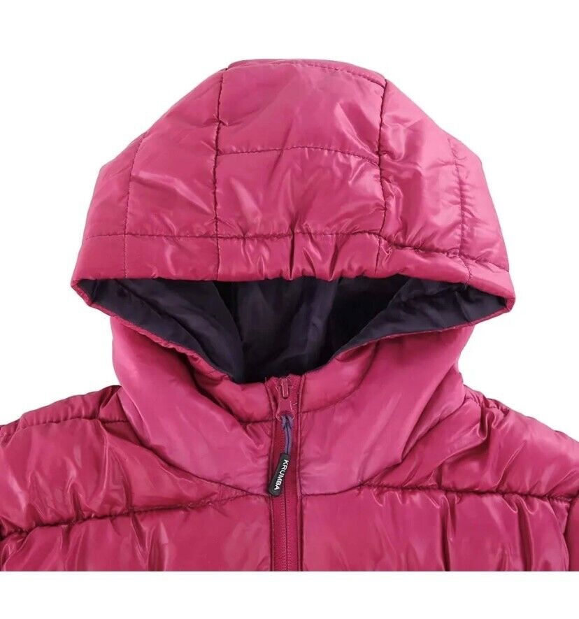 Girls 11/12yrs Hooded Puffer spring hiking jacket, Zip Front, Water resistant
