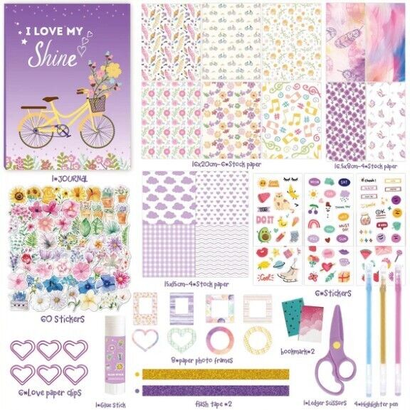 Kids Scrap book Kit, Create Your Own Scrapbook/Journal, Arts& Craft Activity Set