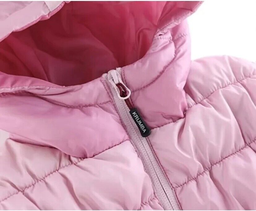 Girls 11/12yrs Hooded Puffer Hiking jacket Zip Front Gradient Water Resistant