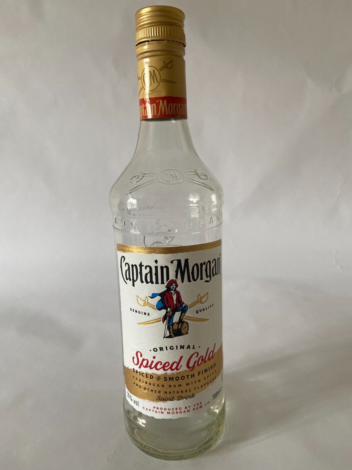 Pack of 3: Captain Morgan Spiced Gold Rum - Empty Glass Bottle - 700ml