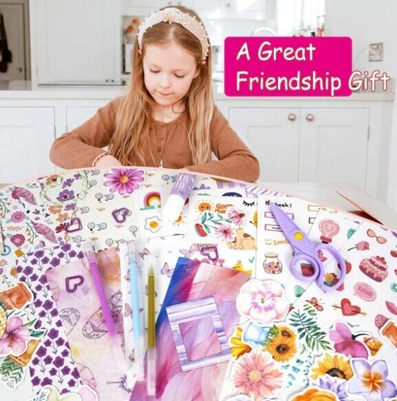 Kids Scrap book Kit, Create Your Own Scrapbook/Journal, Arts& Craft Activity Set