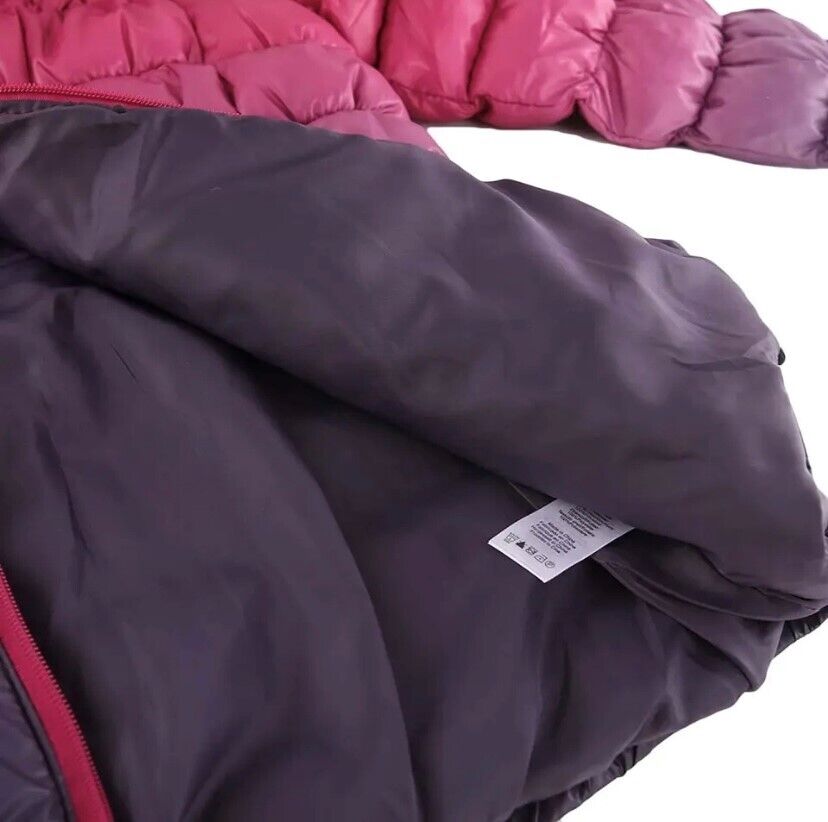 Girls 11/12yrs Hooded Puffer spring hiking jacket, Zip Front, Water resistant