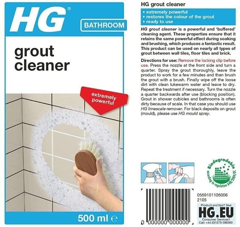 HG Grout Cleaner Spray 500ml Pack of 2, new with label smudge, ships in 24hrs