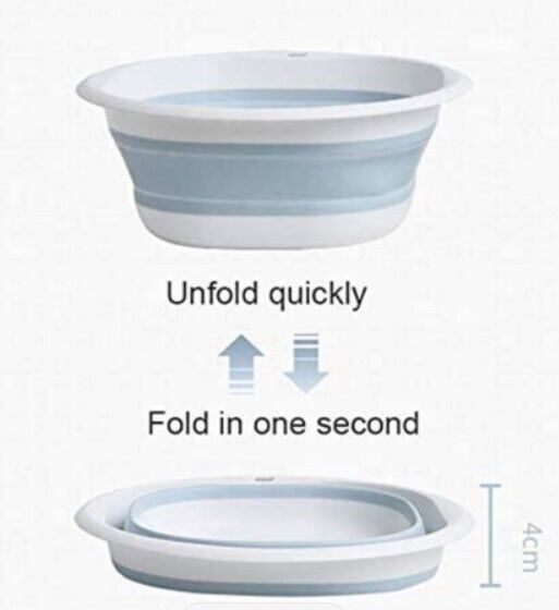 Collapsible & Portable Wash bowl/storage caddy(pk of 2) white/grey 256oz/7.2L