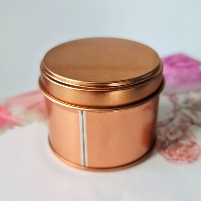 Pack of 15pcs - Rose Gold Tin Storage with lid for candles, crafts or jewelry