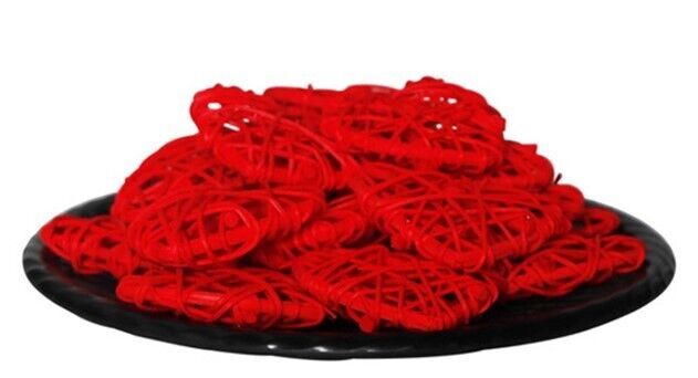 12Pcs Wicker Rattan Heart Shaped Balls Holiday DIY Crafts Hanging Ornaments