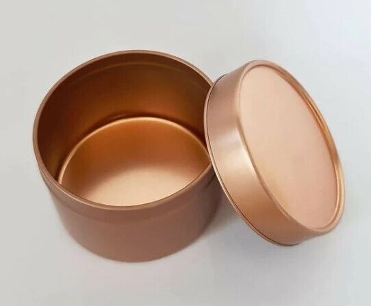 Pack of 15pcs - Rose Gold Tin Storage with lid for candles, crafts or jewelry