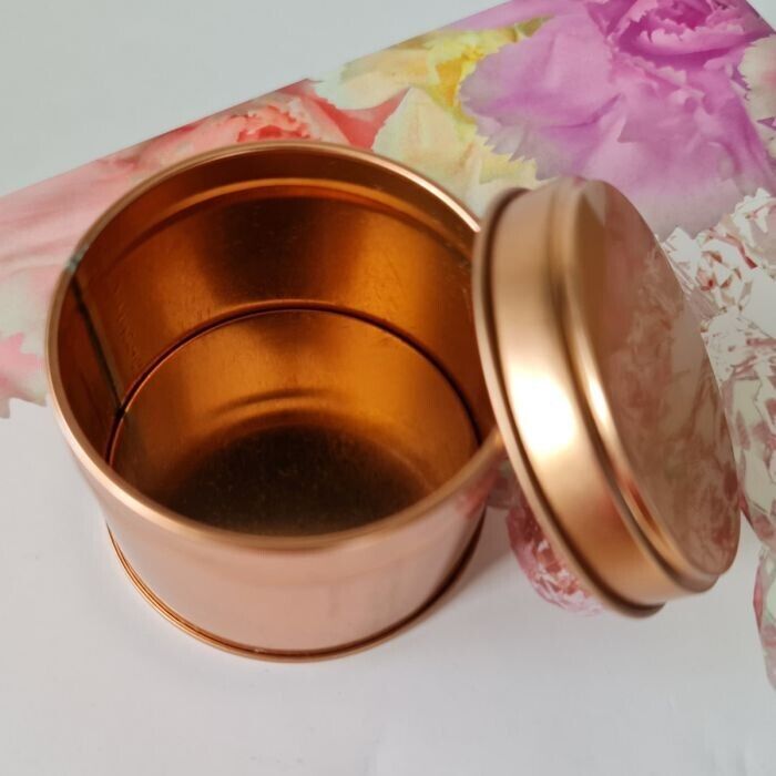 Pack of 15pcs - Rose Gold Tin Storage with lid for candles, crafts or jewelry