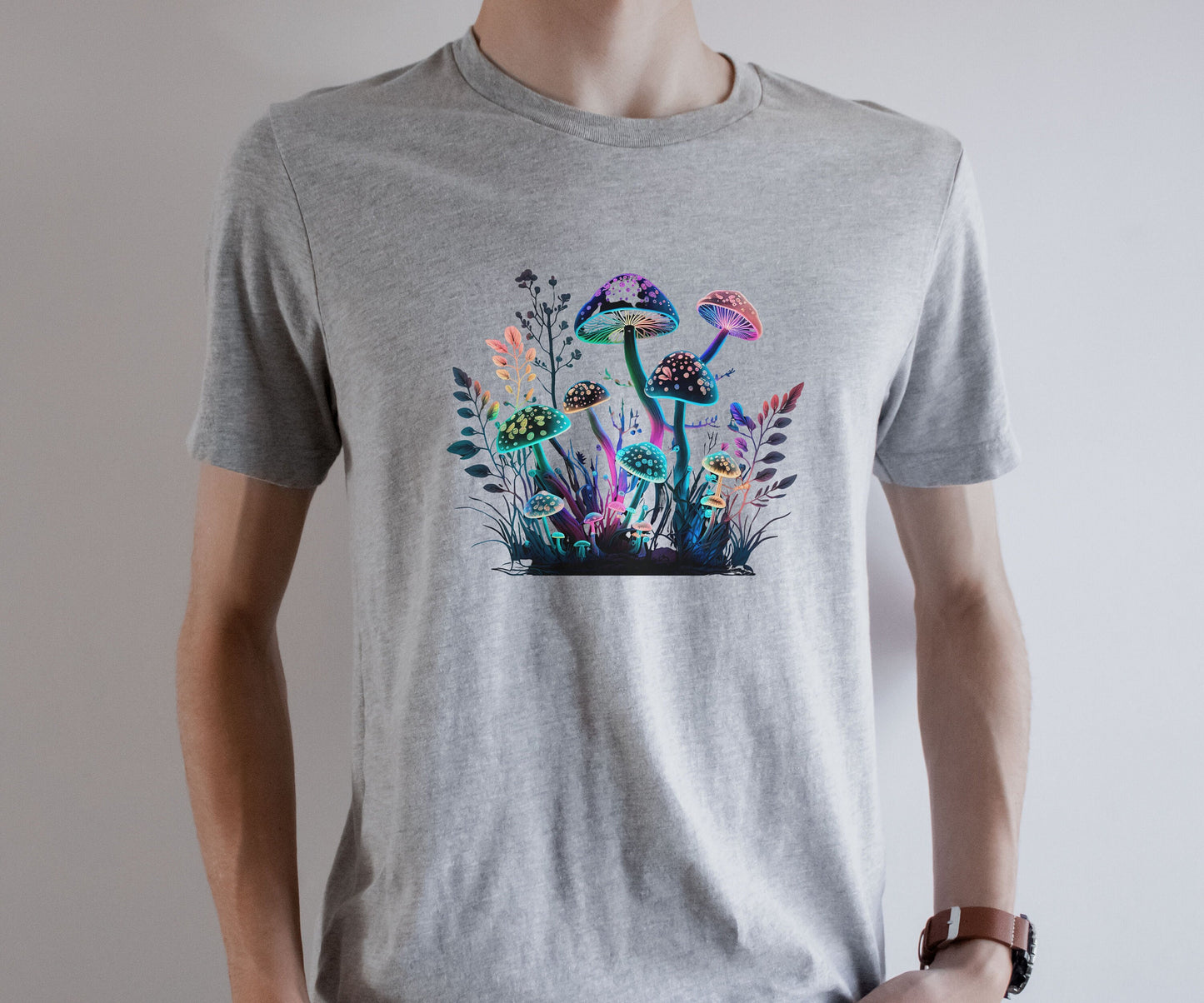 Funky psychedelic T-shirt, Retro mushroom tee, Forestcore toadstool Tshirt, Goblincore birthday gift, Autumn green witch shirt, Hippy Top