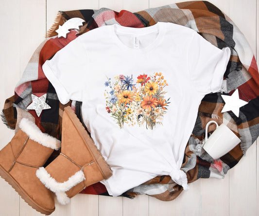 Vintage Wildflower Bliss T-Shirt - Timeless Bouquets of Nature's Beauty shirt - Botanical Chic, Retro Floral Tee, Effortless Style Statement