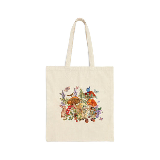 Cotton Canvas Tote Bag - Bunny cottagecore