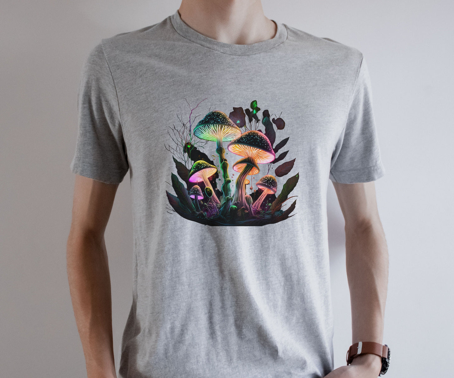 Funky psychedelic T-shirt, Retro mushroom tee, Forestcore toadstool Tshirt, Goblincore birthday gift, Autumn green witch shirt, Hippy Top