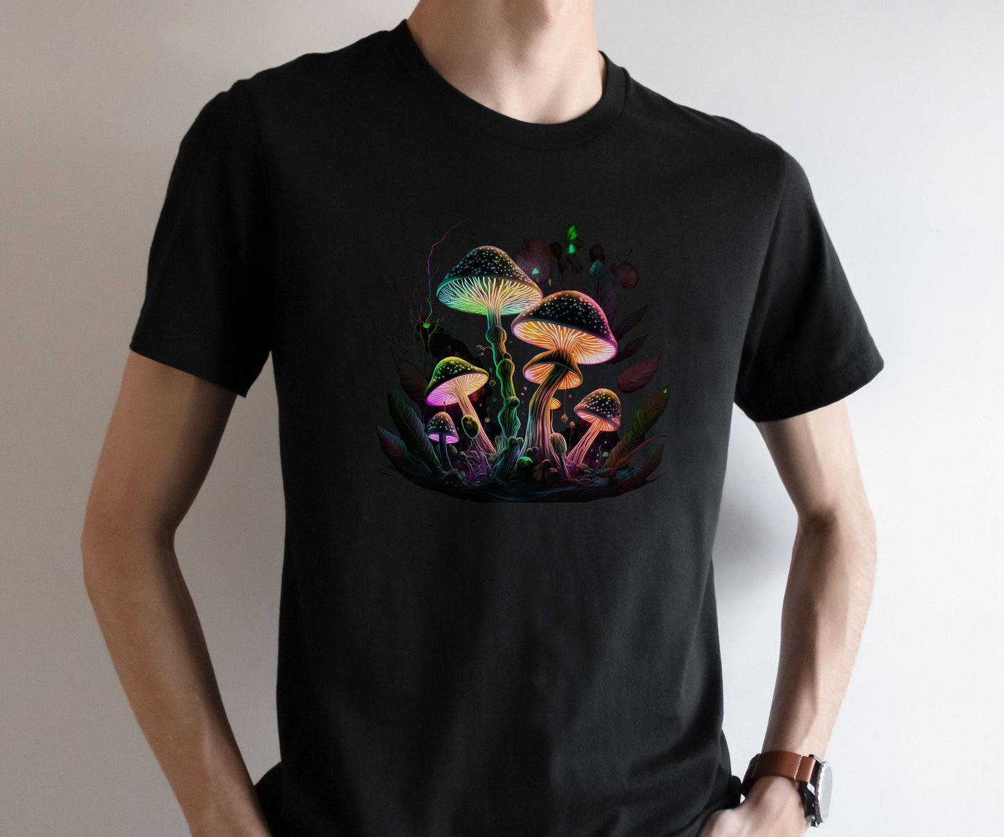 Funky psychedelic T-shirt, Retro mushroom tee, Forestcore toadstool Tshirt, Goblincore birthday gift, Autumn green witch shirt, Hippy Top