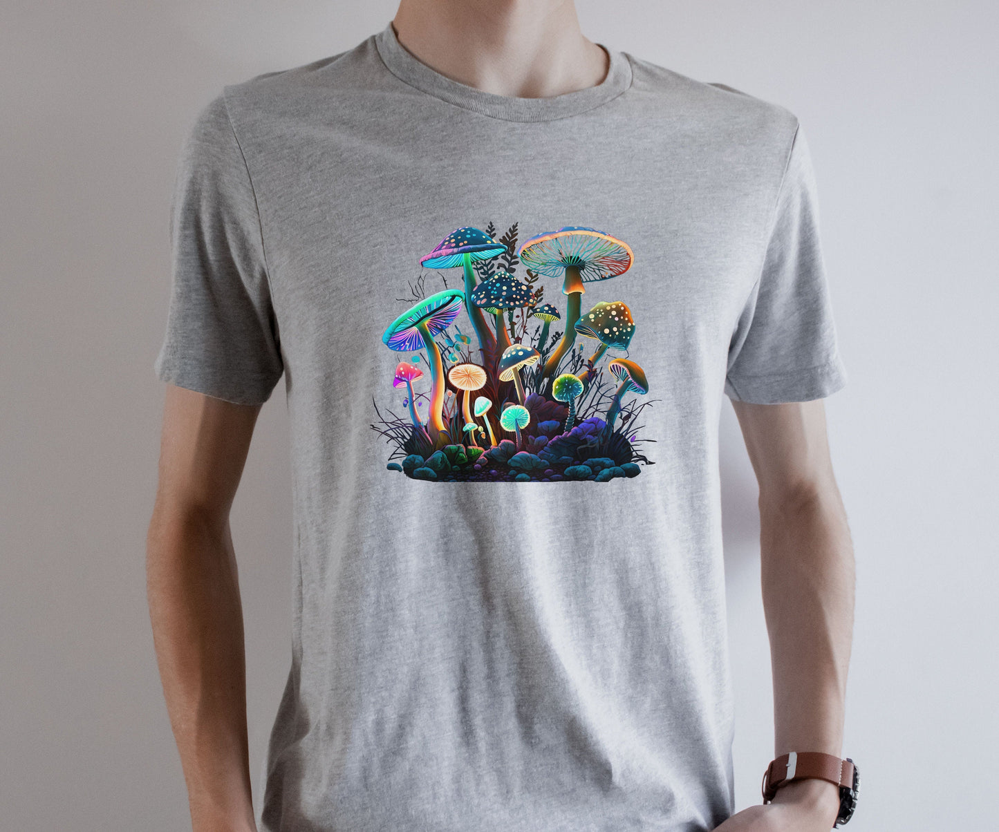 Retro mushroom tee, Funky psychedelic T-shirt, Forestcore toadstool Tshirt, Goblincore birthday gift, Autumn green witch shirt, Hippy Top