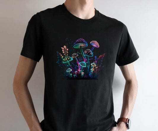 Funky psychedelic T-shirt, Retro mushroom tee, Forestcore toadstool Tshirt, Goblincore birthday gift, Autumn green witch shirt, Hippy Top