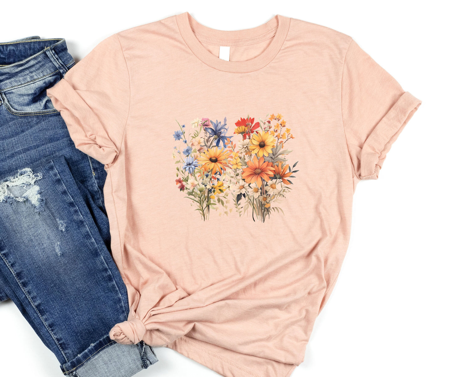 Vintage Wildflower Bliss T-Shirt - Timeless Bouquets of Nature's Beauty shirt - Botanical Chic, Retro Floral Tee, Effortless Style Statement