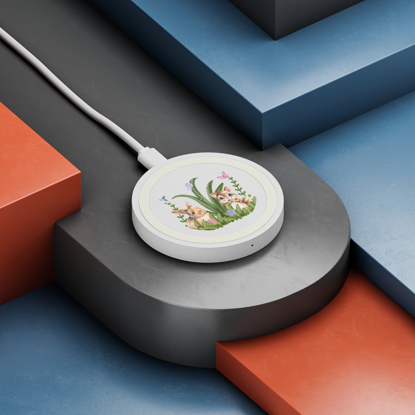 Wireless Charging Pad with Bunny & Squirrel accessories