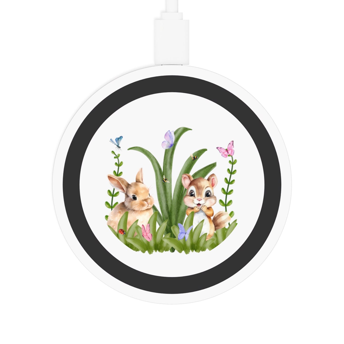 Wireless Charging Pad with Bunny & Squirrel accessories