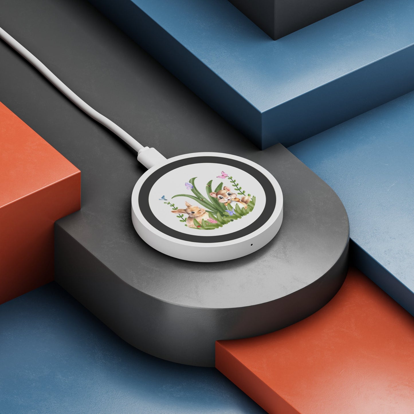 Wireless Charging Pad with Bunny & Squirrel accessories