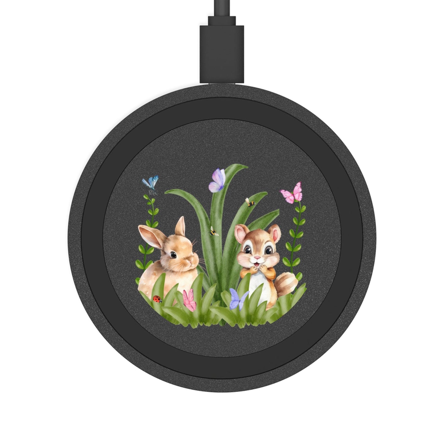 Wireless Charging Pad with Bunny & Squirrel accessories