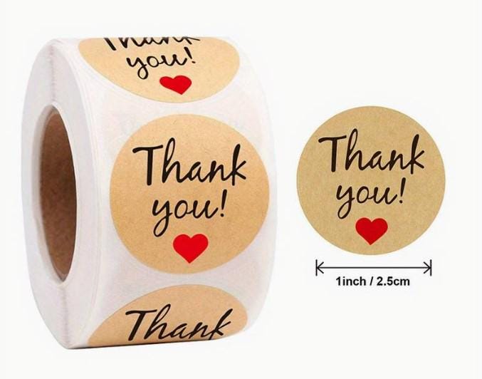 THANK YOU stickers, "Thank you" labels, Party/Celebration/Gifts, Delivery packaging, Round label, Personalised customer order Small business