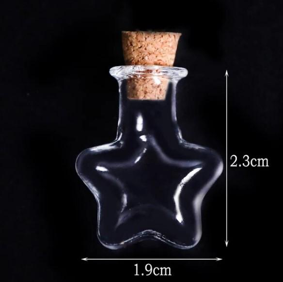 10pc Mini Glass vials with cork stopper - various shapes for DIY Jewelry, Party/Wedding favors, Small bottle for Valentine or Magical crafts