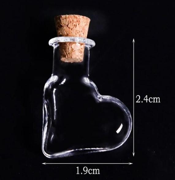 10pc Mini Glass vials with cork stopper - various shapes for DIY Jewelry, Party/Wedding favors, Small bottle for Valentine or Magical crafts