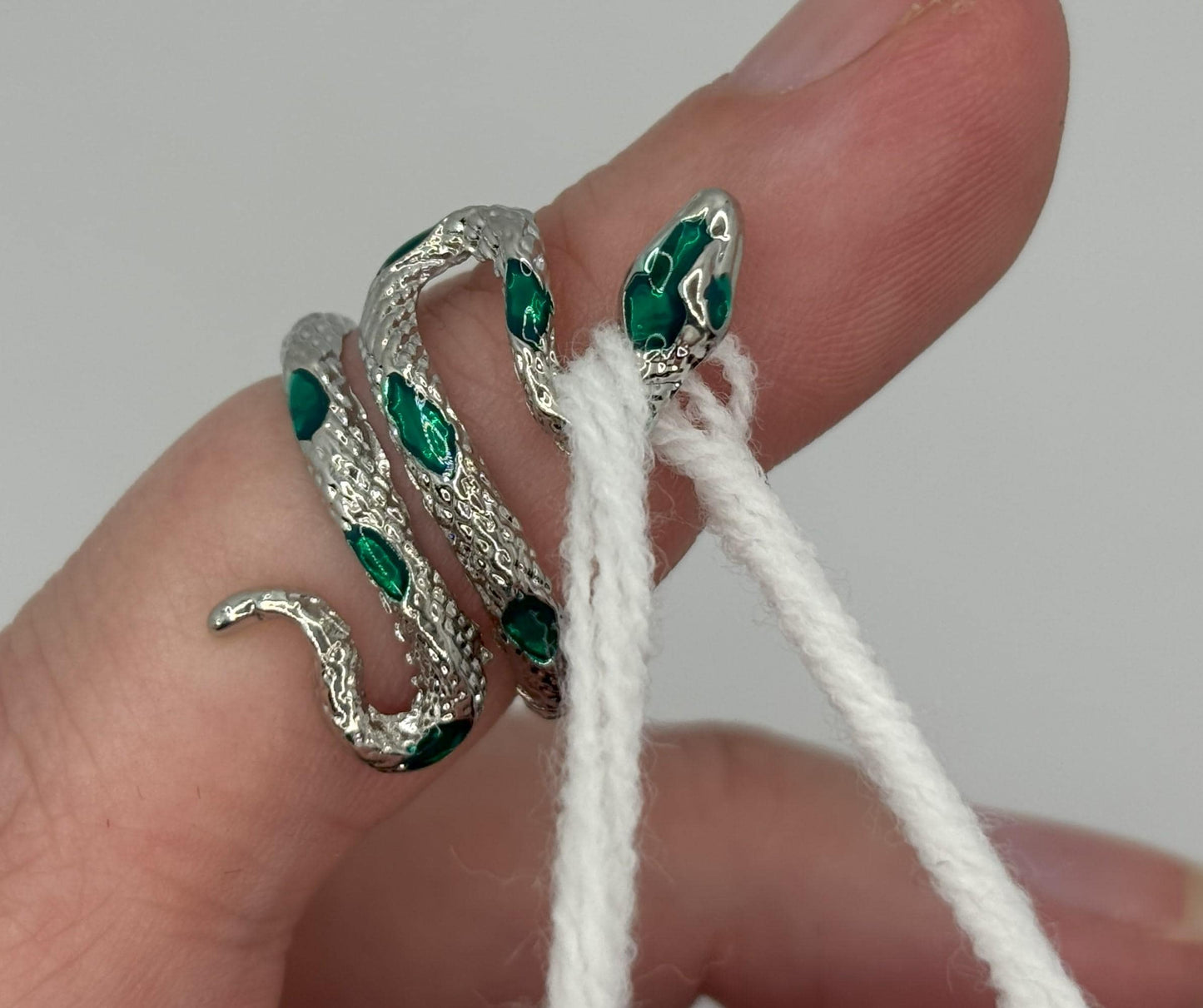 Adjustable Yarn Crochet Tension Ring - Snake knitting or crochet loop, fibre arts, wool thread guide, knitter gift, crafting