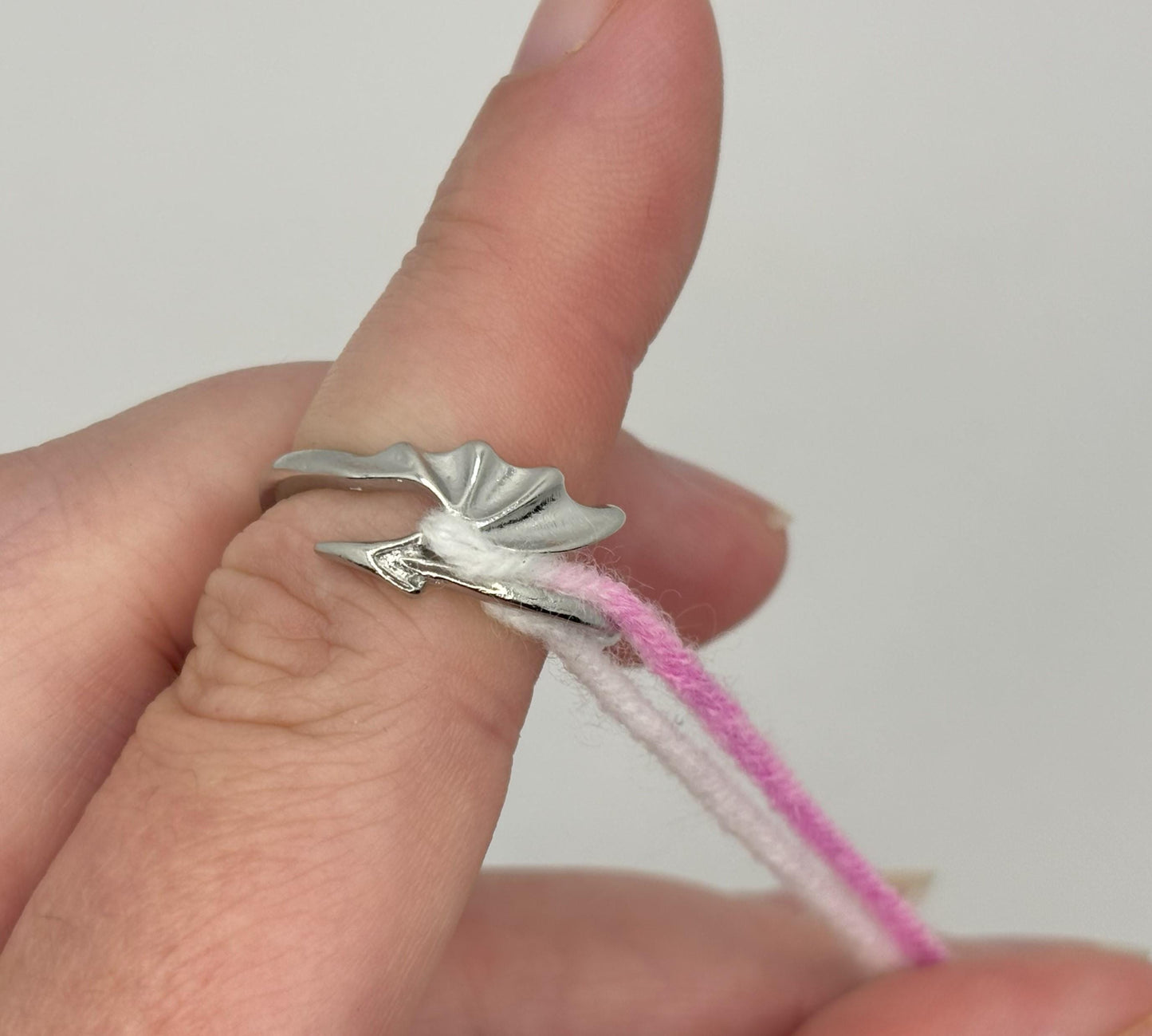 Adjustable Yarn Crochet Tension Ring - Dragon wing knitting or crochet loop & winder, wool thread guide, knitter gift, crafting supplies