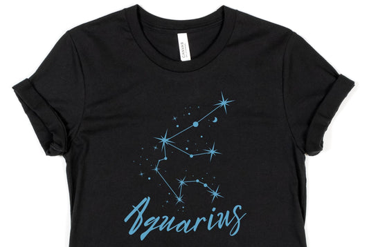 Aquarius Tshirt for Birthday Gift for Horoscope lover T Shirt for Astronomer T-Shirt Zodiac Retirement Gift Astrologer Fan Boho Gift for Her