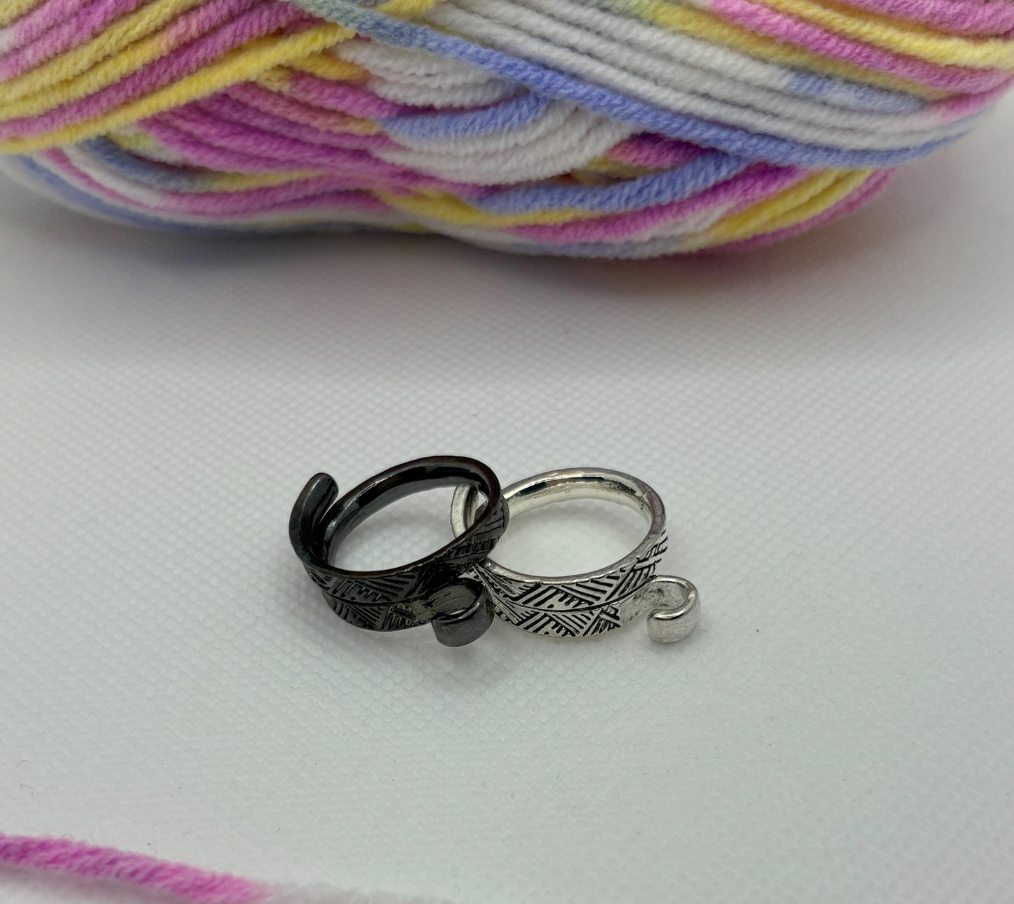 Adjustable Yarn Crochet Tension Ring - Tribal knitting or crochet loop & winder gift, fibre arts, wool thread guide, crafting supplies