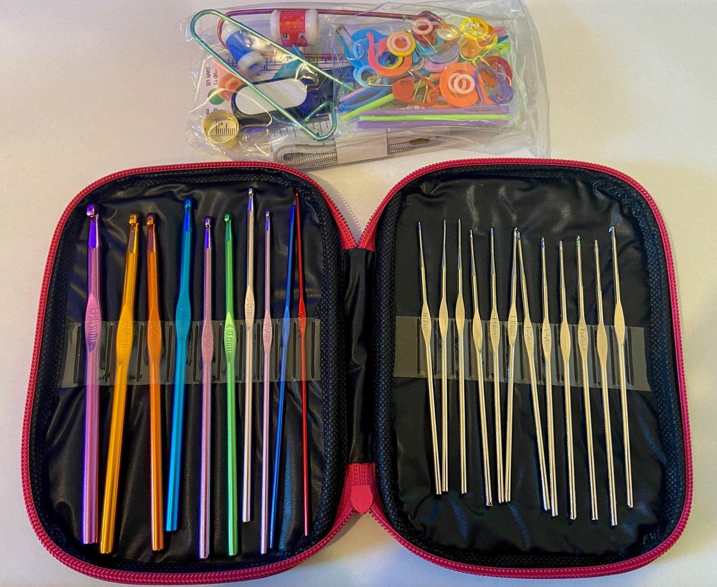 100pc Metal Crochet Hook Set, Knitting Tools for DIY Wool Projects, Colorful Single-Head Sweater Needle Hooks, DIY crafters, Crochet Therapy