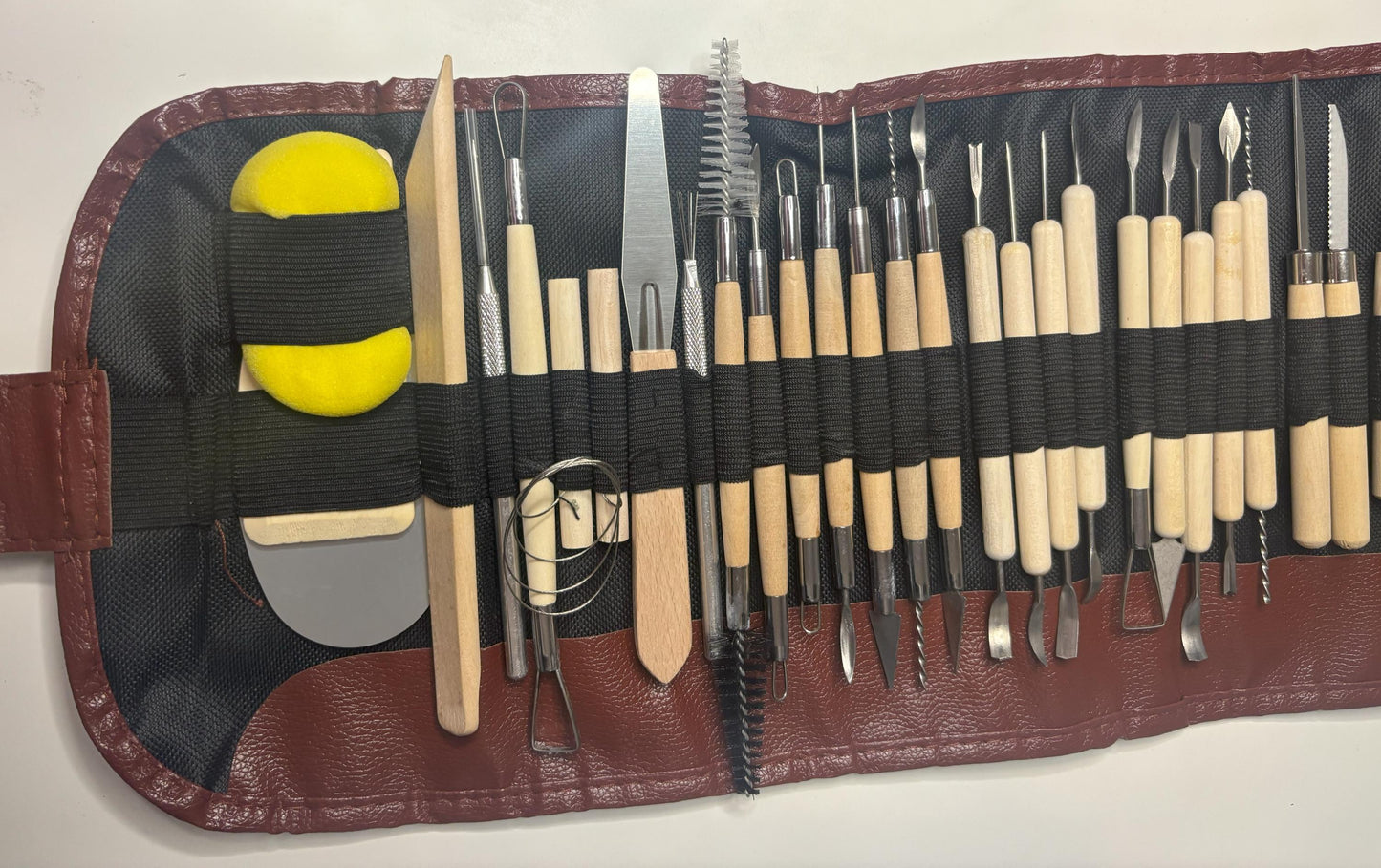 41pc Pottery Tool set, Pottery Carving Tool Kit with carry case, Ceramics supplies bag, Polymer Sculpture Set, DIY Clay Sculpting & Shaping