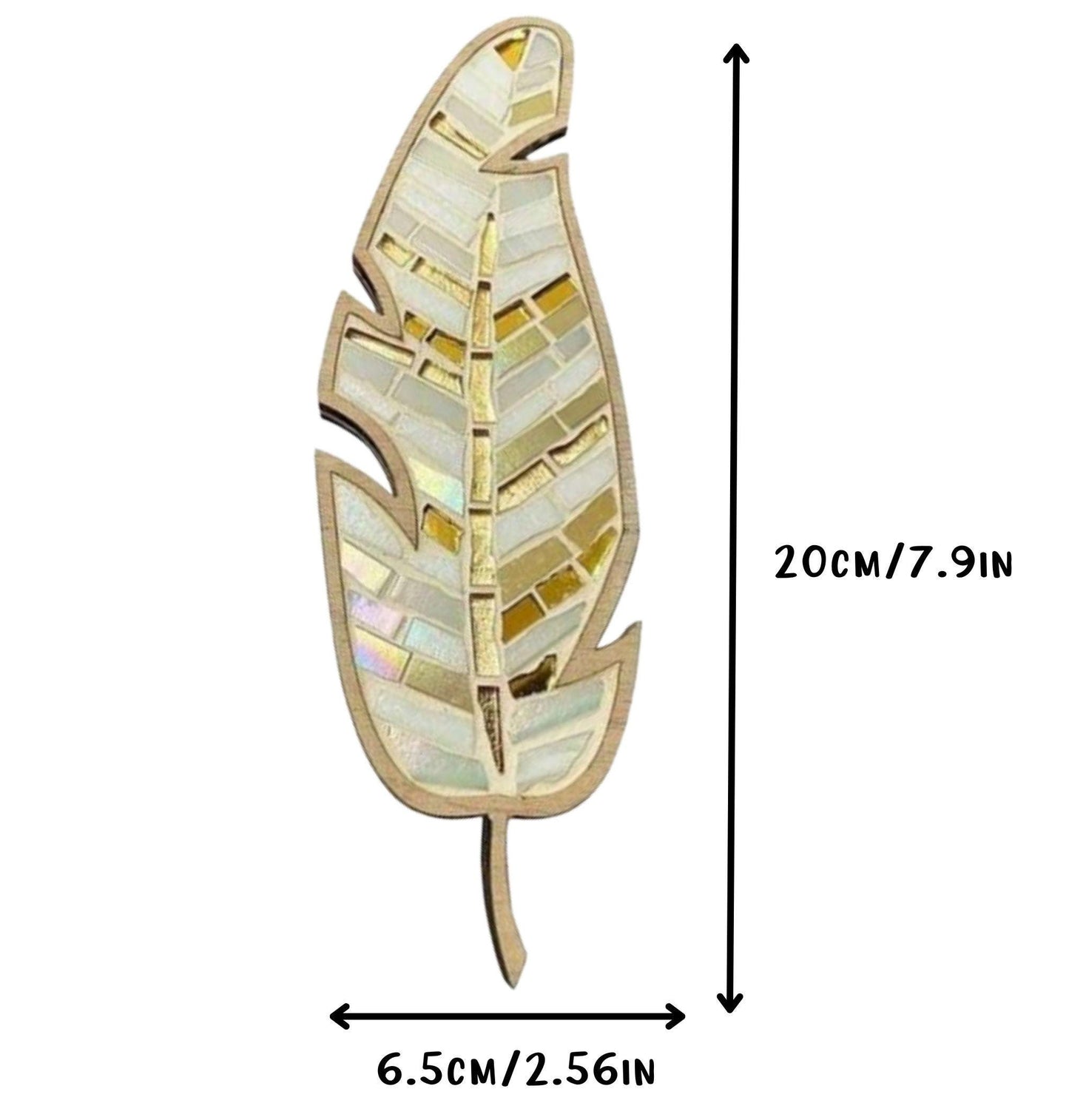 Gold & White Feather DIY Mosaic Kit, Elegant Art Project for Home Decor, Relaxing Craft Kit, Beginner-Friendly Kit, Adult Mosaic craft