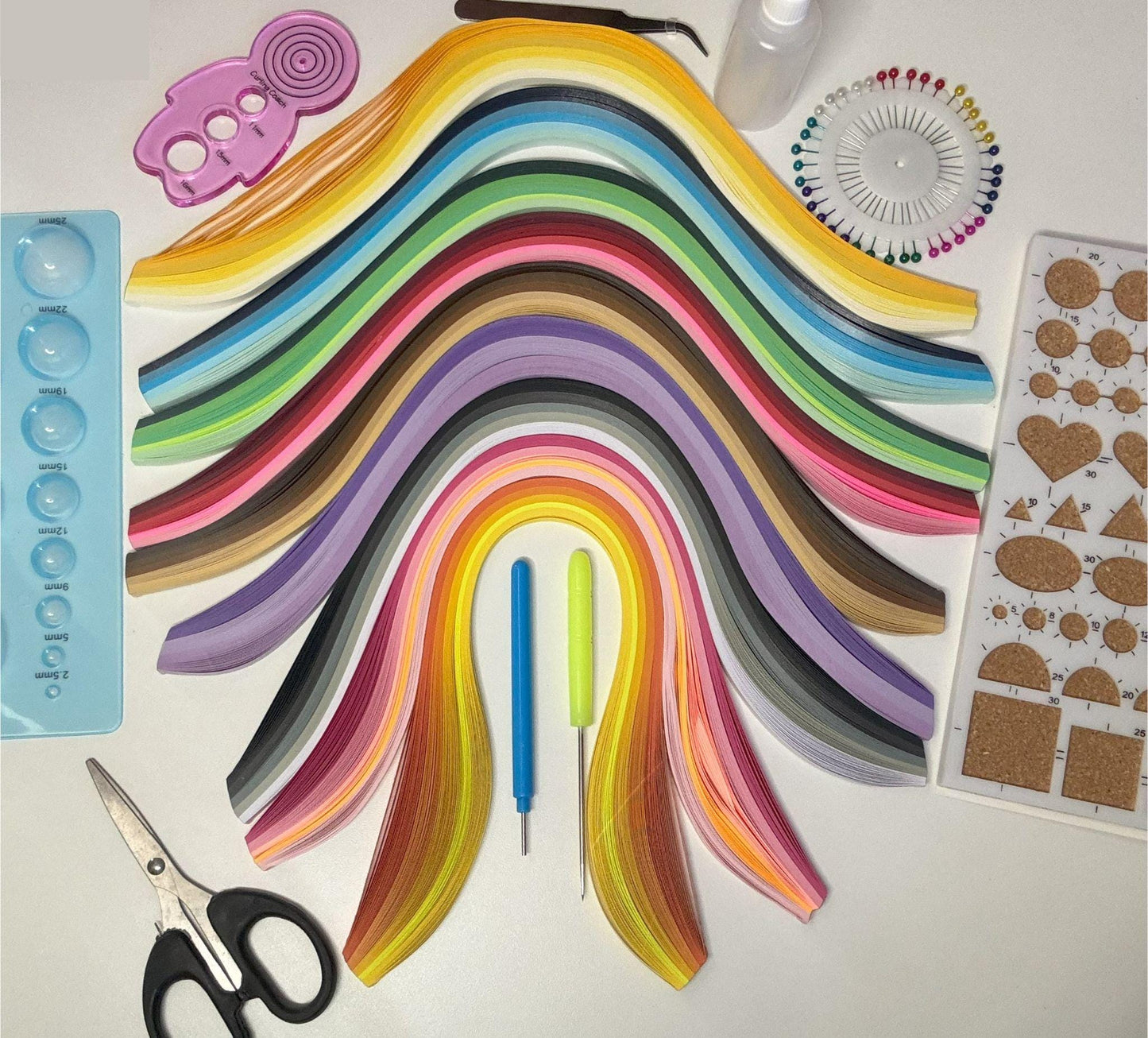 Beginner's Quilling Kit, DIY Craft Kit for Kids or Adults, Paper crafting set, Paper filigree, Starter Quilling set for all ages and levels