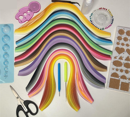 Beginner's Quilling Kit, DIY Craft Kit for Kids or Adults, Paper crafting set, Paper filigree, Starter Quilling set for all ages and levels