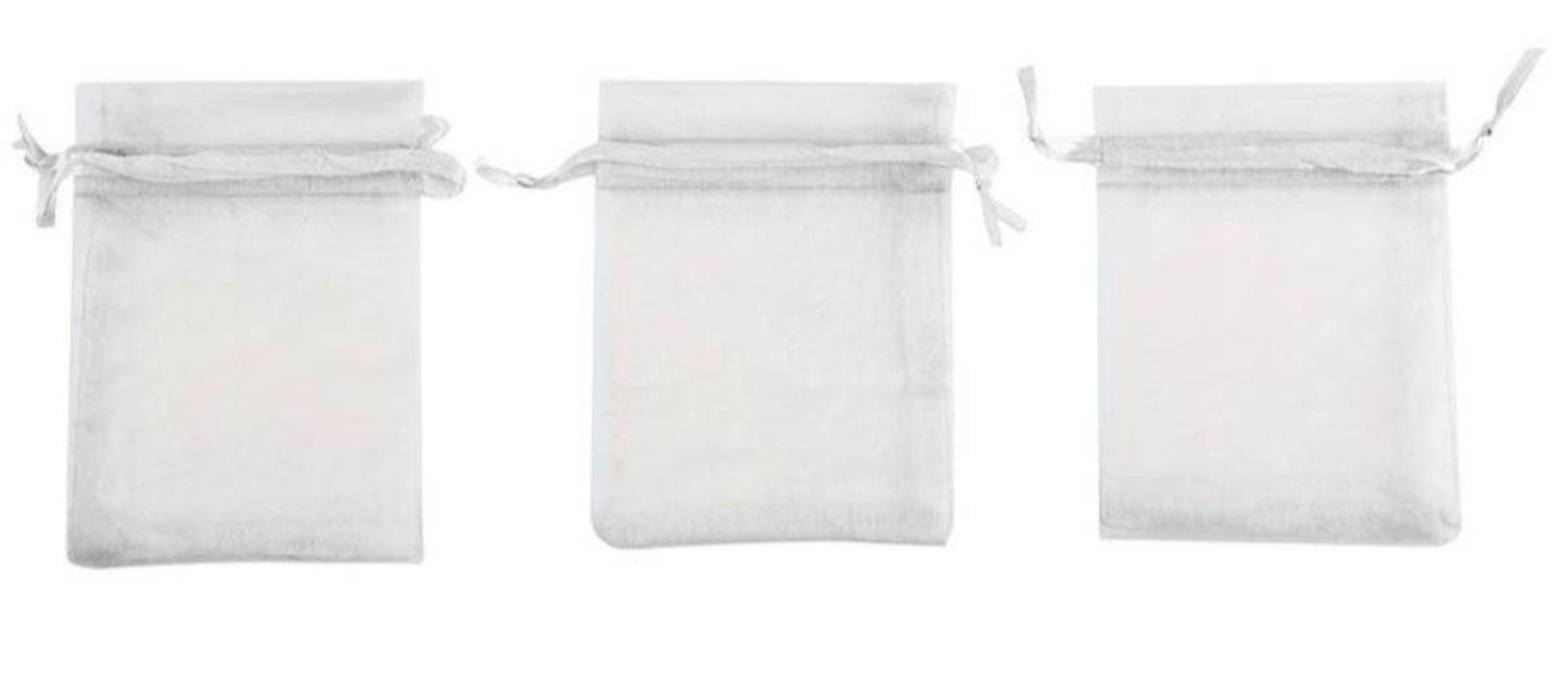 Solid Color Organza Drawstring Bag, Wedding & Birthday Party Gift Favor Bag, Transparent Crafting Goodie pouch, Bridal shower or craft bag