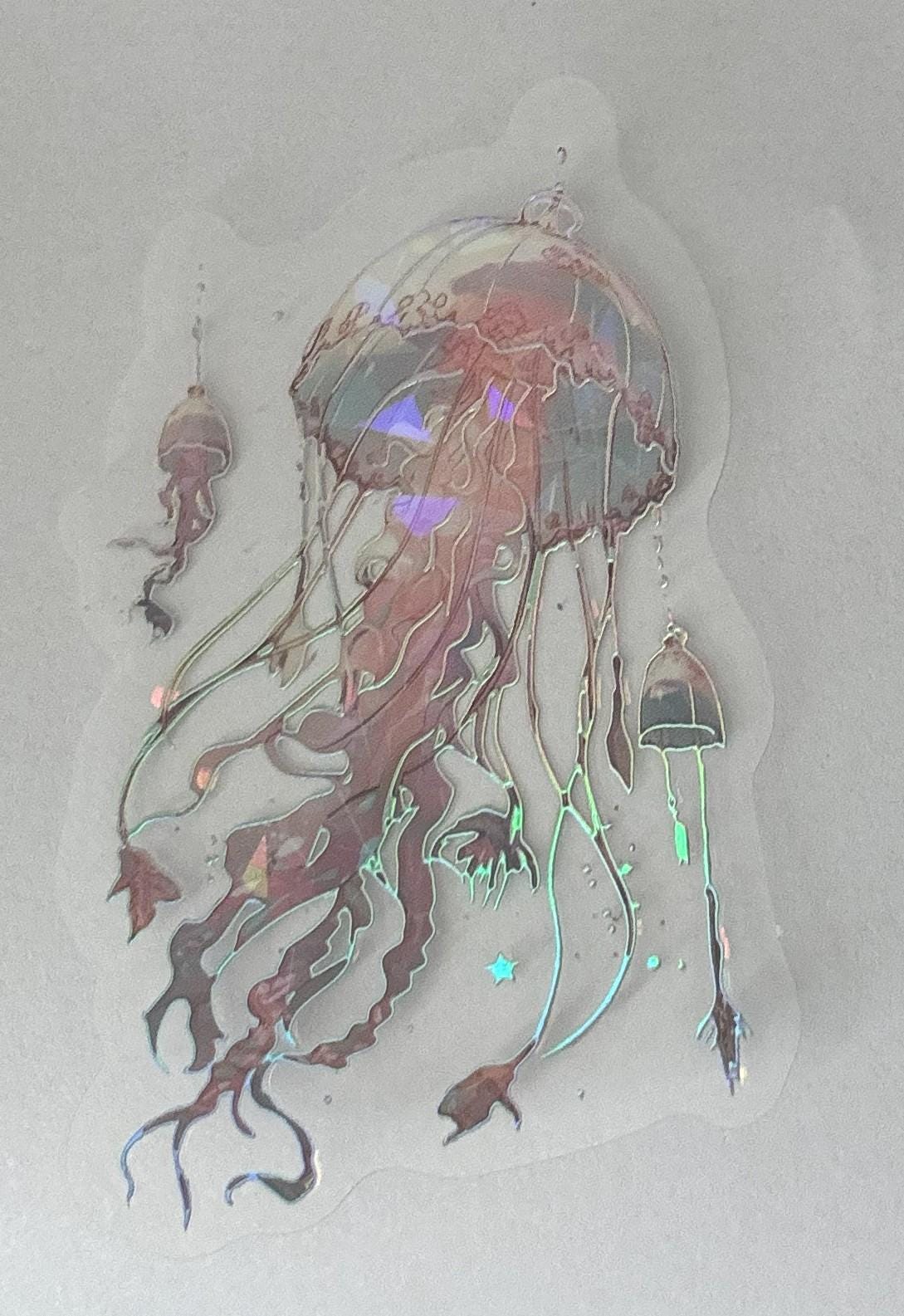 Seaworld Scrapbooking Stickers, Pink Elegant Stickers for Journals, DIY Crafts & Gift Wrapping, Jellyfish Designs for Scrapbooks