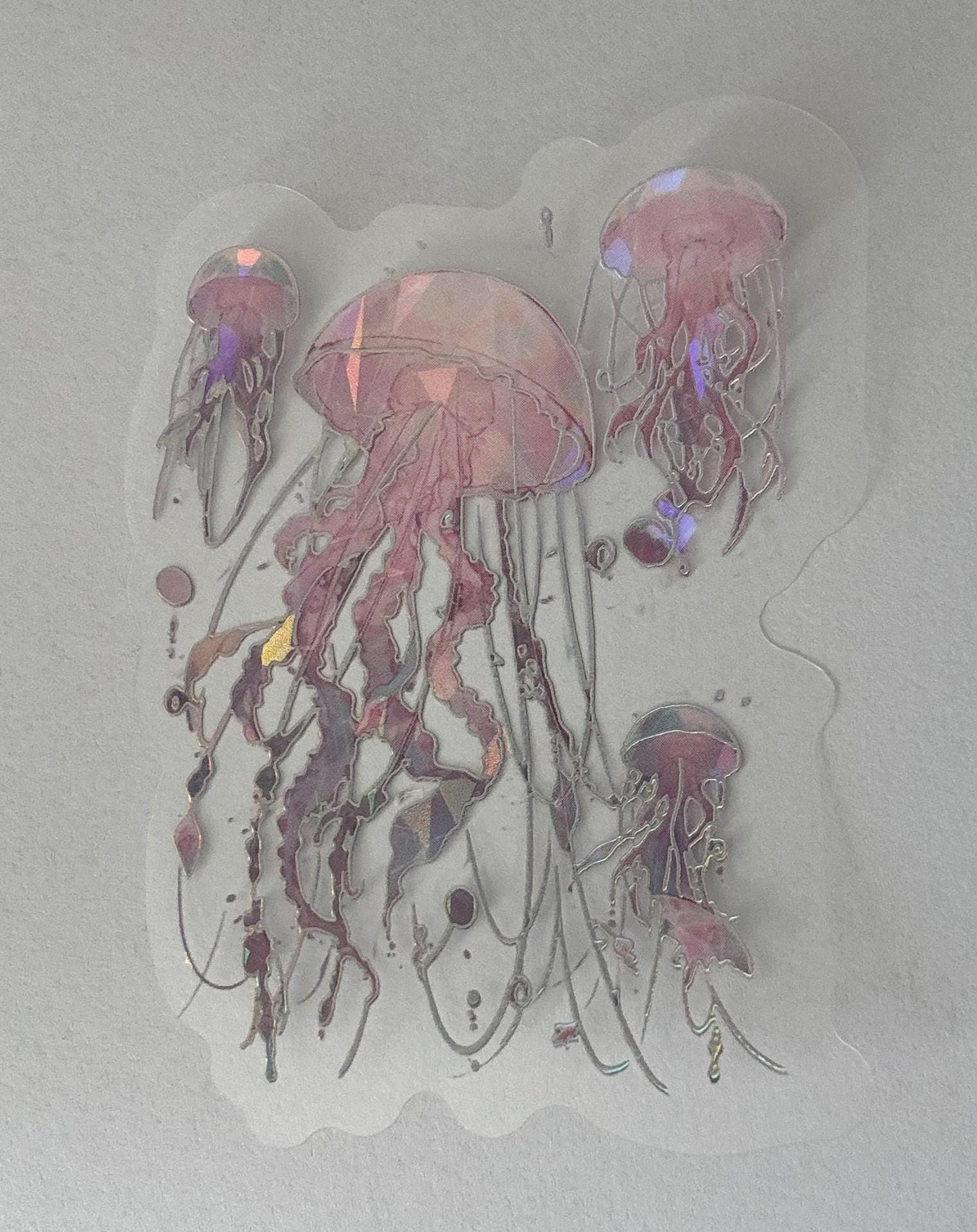 Seaworld Scrapbooking Stickers, Pink Elegant Stickers for Journals, DIY Crafts & Gift Wrapping, Jellyfish Designs for Scrapbooks