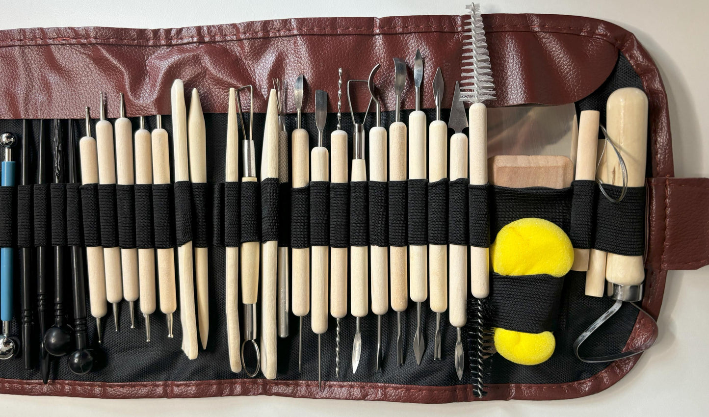 40pc Pottery Tool set, Pottery Tool Kit with carry case, Ceramics supplies bag, Polymer Sculpture Set, DIY Clay Sculpting & Shaping