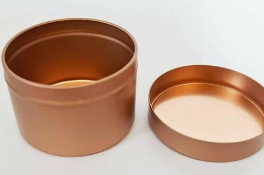 Pack of 15pcs - Rose Gold Tin Storage with lid for candles, crafts or jewelry
