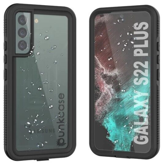 Punkcase Waterproof/Shockproof Galaxy S22+ phone Cover - Black - IP68 certified