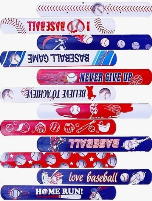 12pc Sports Snap Bracelets Kids Wrist Slap bands Party Bag Filler Toy Gift