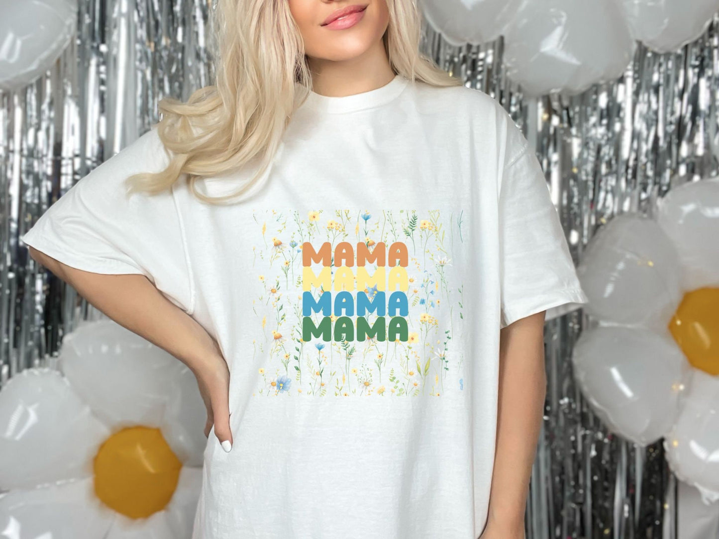 2024 Boho Shirt for Christmas WildFlowers Tee Mothers Day T-Shirt from daughter Gardening Tshirt for Mama Comfy Top for Happy Mothers Day