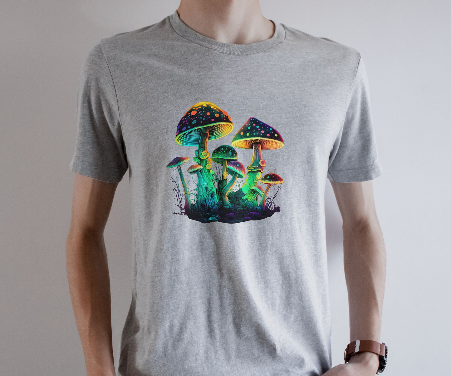 Retro mushroom tee, Funky psychedelic T-shirt, Forestcore toadstool Tshirt, Goblincore birthday gift, Autumn green witch shirt, Hippy Top