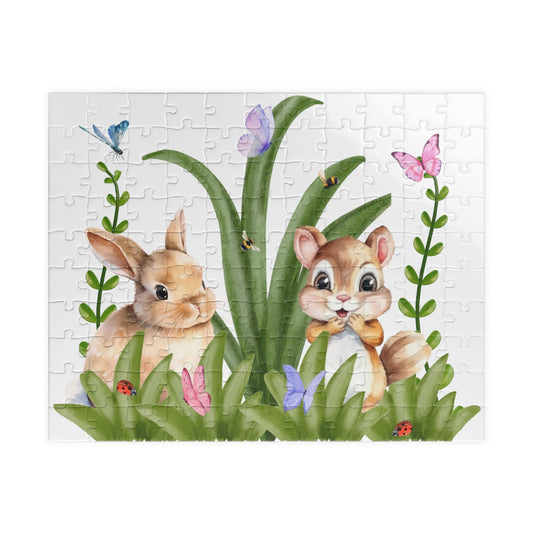 Kids Puzzle (110/252/520 piece) with Bunny, Squirrel, Butterflies, Ladybug & Bee