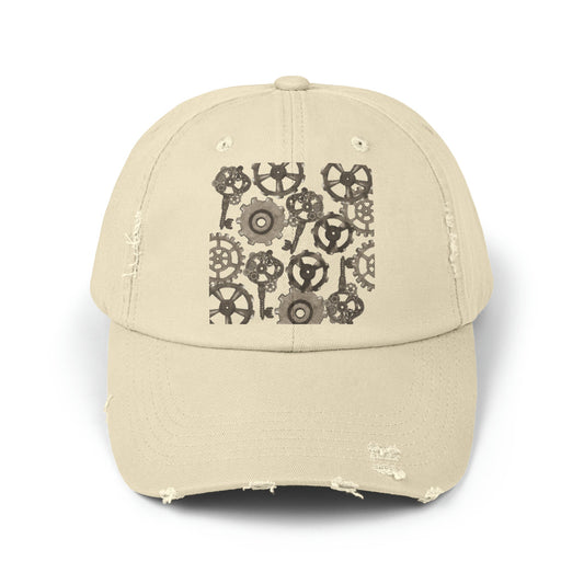 Unisex Distressed Steampunk Mechanic Cap