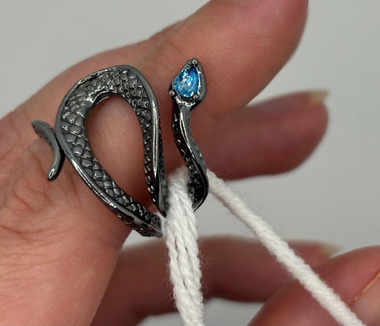 Adjustable Yarn Crochet Tension Ring - Snake knitting/crochet loop & winder, fibre arts, wool thread guide, knitter gift, crafting supplies