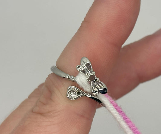 Adjustable Yarn Crochet Tension Ring - Dragonfly knitting or crochet loop & winder gift, fibre arts, wool thread guide, crafting supplies