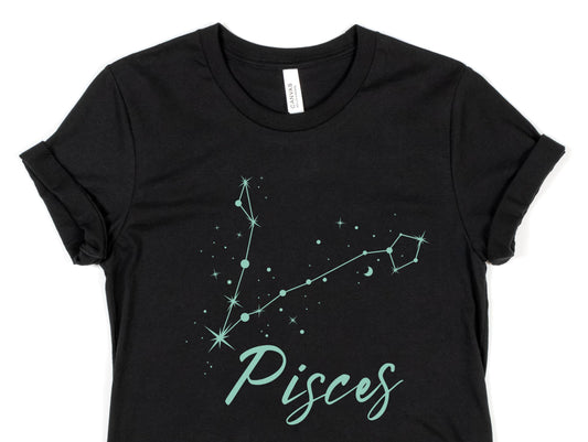 Pisces Tshirt for Birthday Gift for Horoscope lover T Shirt for Astronomer T-Shirt Zodiac Retirement Gift Astrologer Fan Boho Gift for Her
